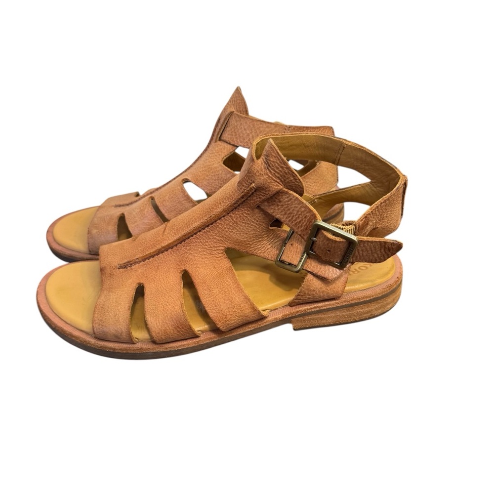 Kork-Ease Women’s Brown Leather Cutout Buckle Sandals